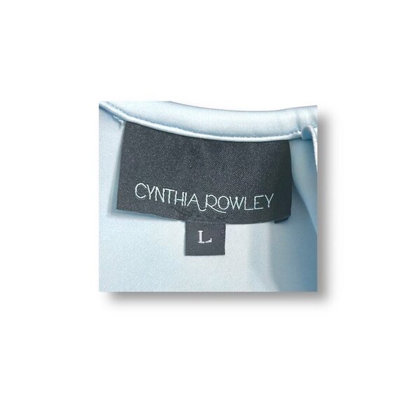 Cynthia Rowley Size Large Blue Floral Scuba Mini Dress Pockets Artsy Boho Resor - Picture 8 of 8